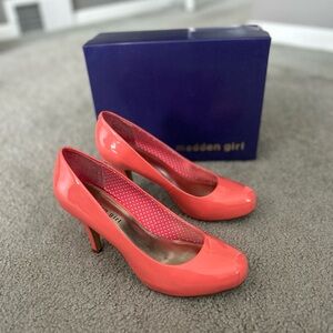 Madden Girl Patent Leather Coral Pumps Size 9
